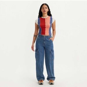 Levi's Women's '94 Baggy Mid Rise Vintage Fit Straight Leg Cargo Jeans